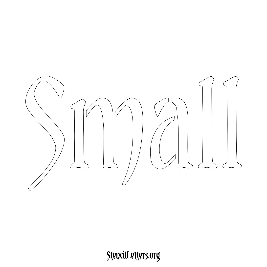 Small name stencil in Vintage Brush Lettering