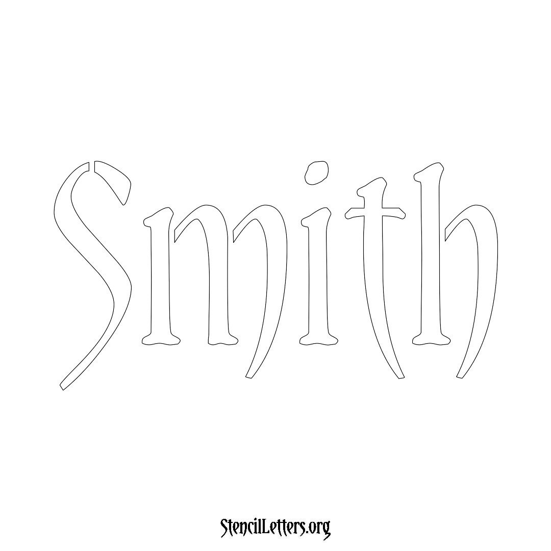 Smith name stencil in Vintage Brush Lettering