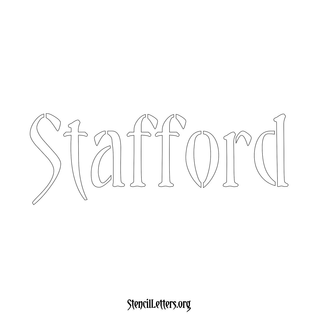 Stafford name stencil in Vintage Brush Lettering