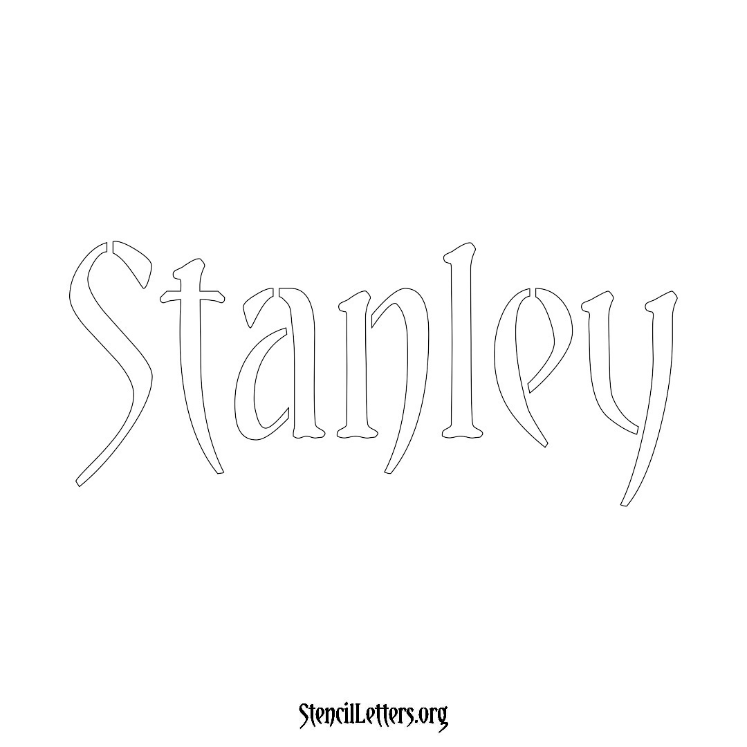 Stanley name stencil in Vintage Brush Lettering