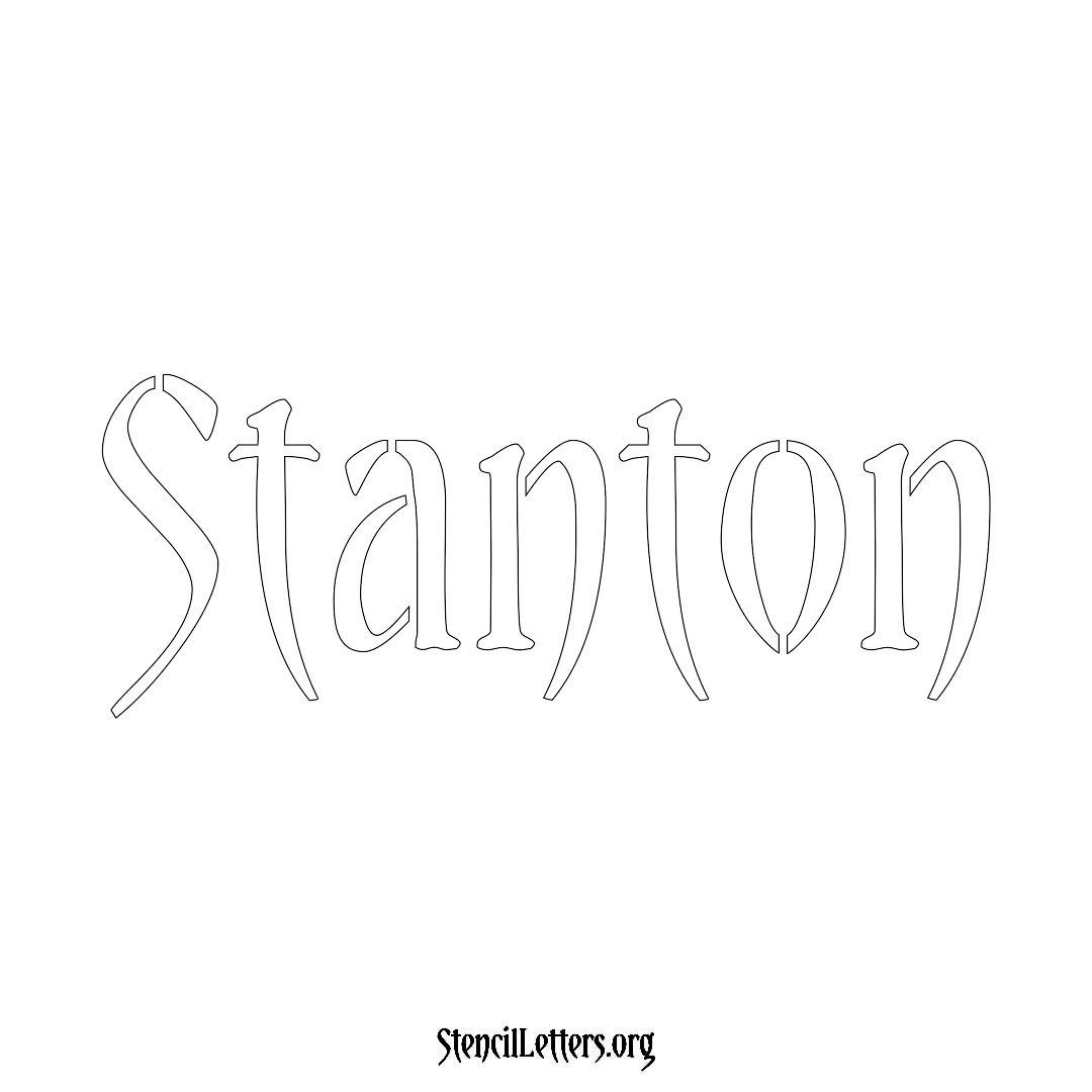 Stanton name stencil in Vintage Brush Lettering