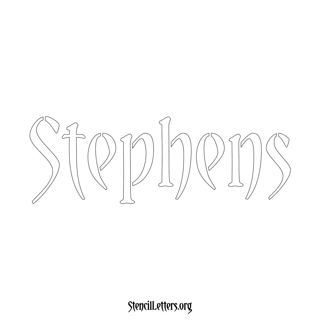 Stephens name stencil in Vintage Brush Lettering