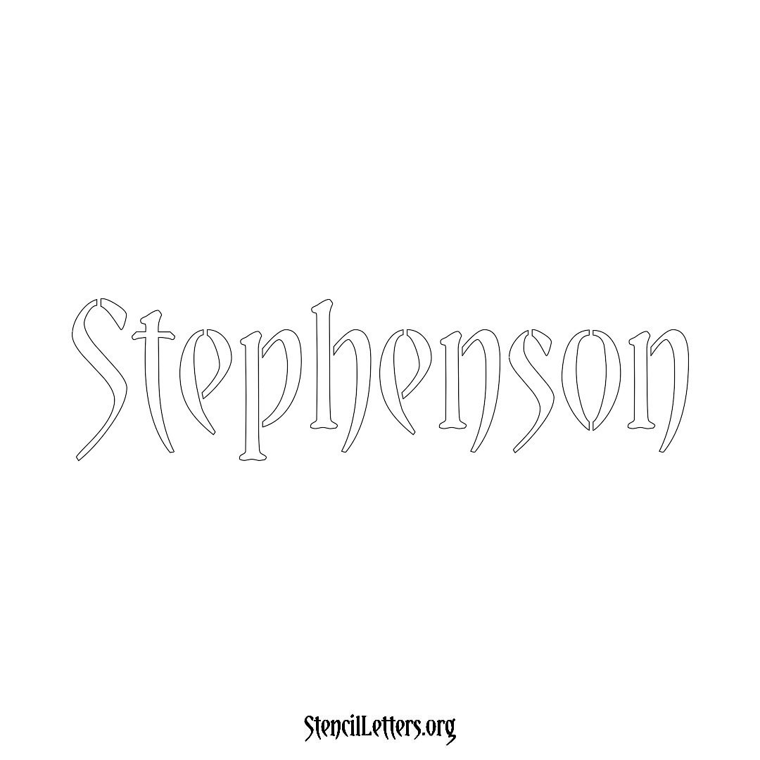 Stephenson name stencil in Vintage Brush Lettering