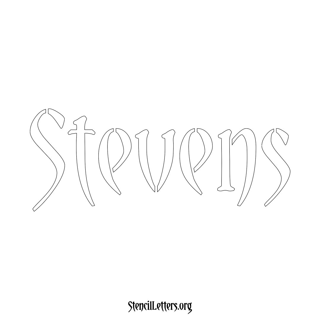 Stevens name stencil in Vintage Brush Lettering