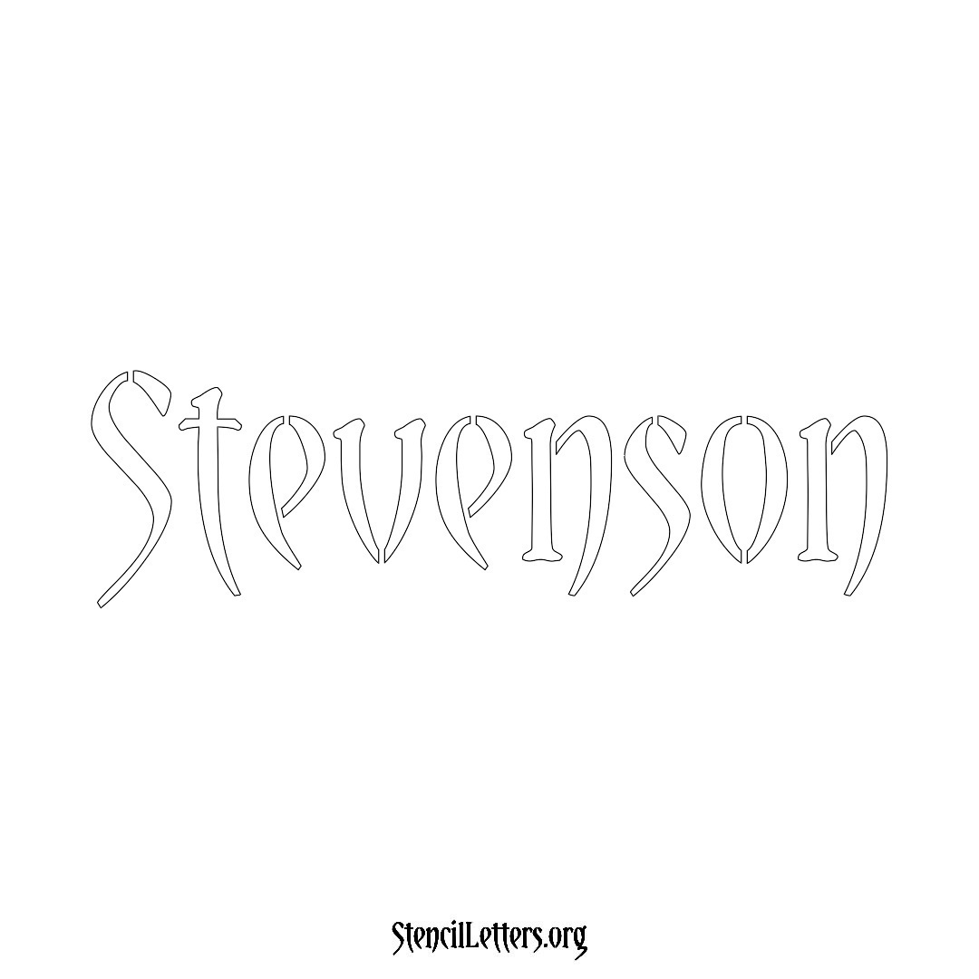 Stevenson name stencil in Vintage Brush Lettering