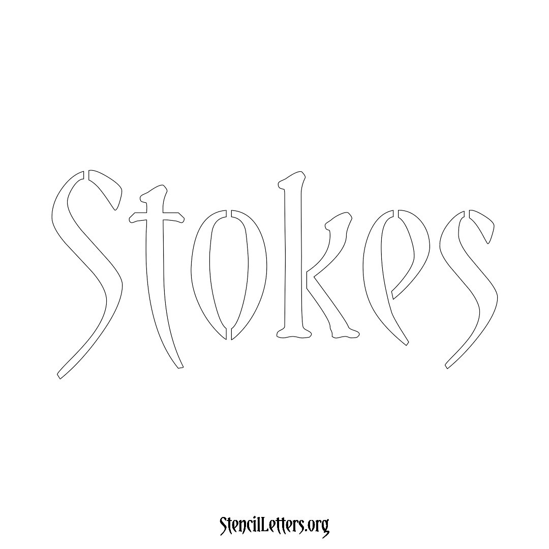 Stokes name stencil in Vintage Brush Lettering