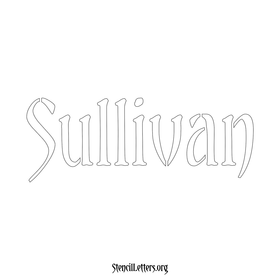 Sullivan name stencil in Vintage Brush Lettering