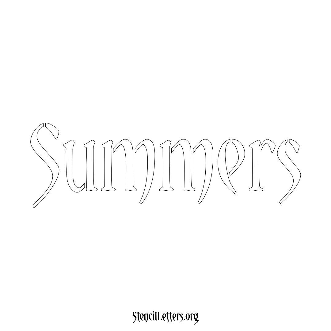 Summers name stencil in Vintage Brush Lettering