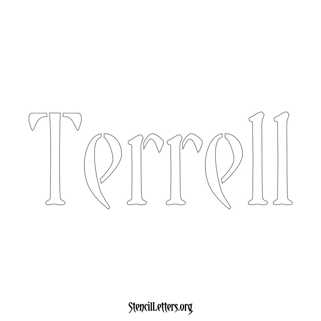 Terrell name stencil in Vintage Brush Lettering