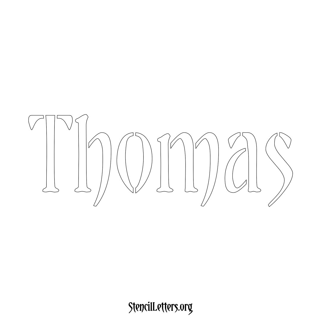 Thomas name stencil in Vintage Brush Lettering