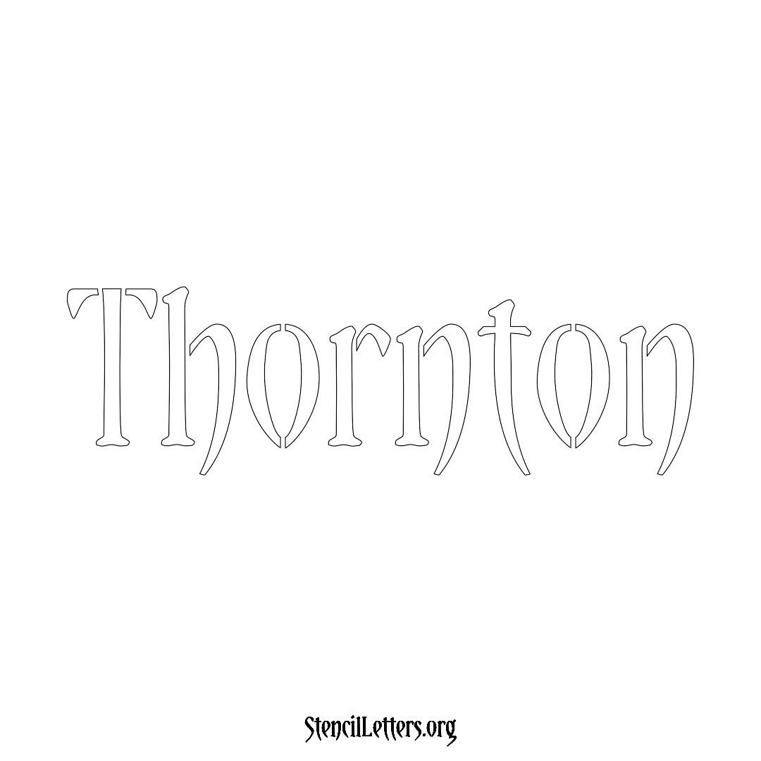 Thornton name stencil in Vintage Brush Lettering