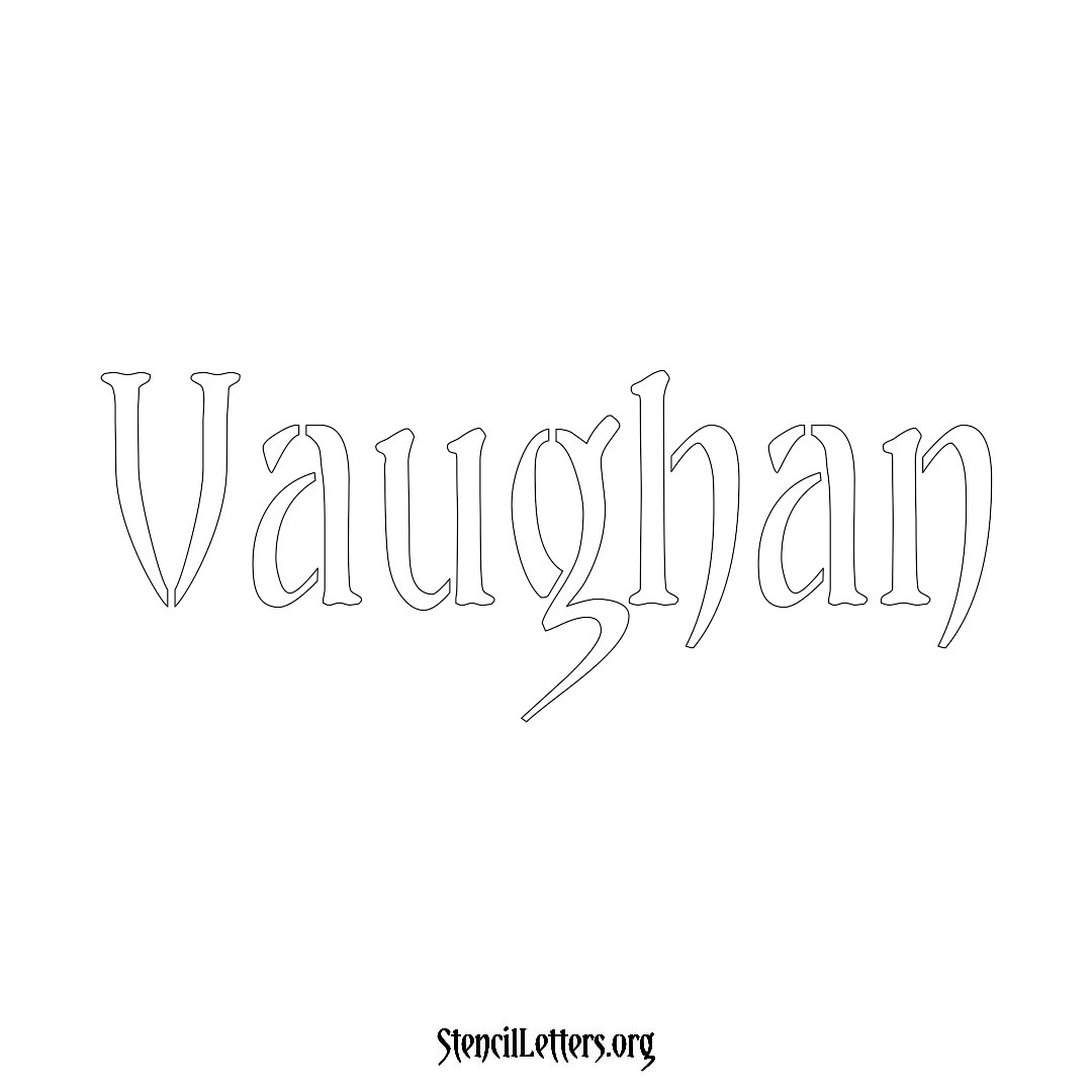 Vaughan name stencil in Vintage Brush Lettering