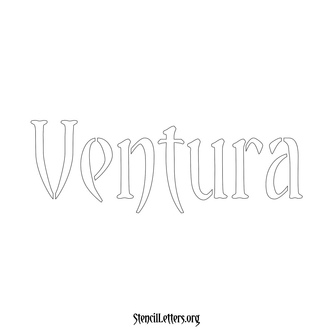 Ventura name stencil in Vintage Brush Lettering