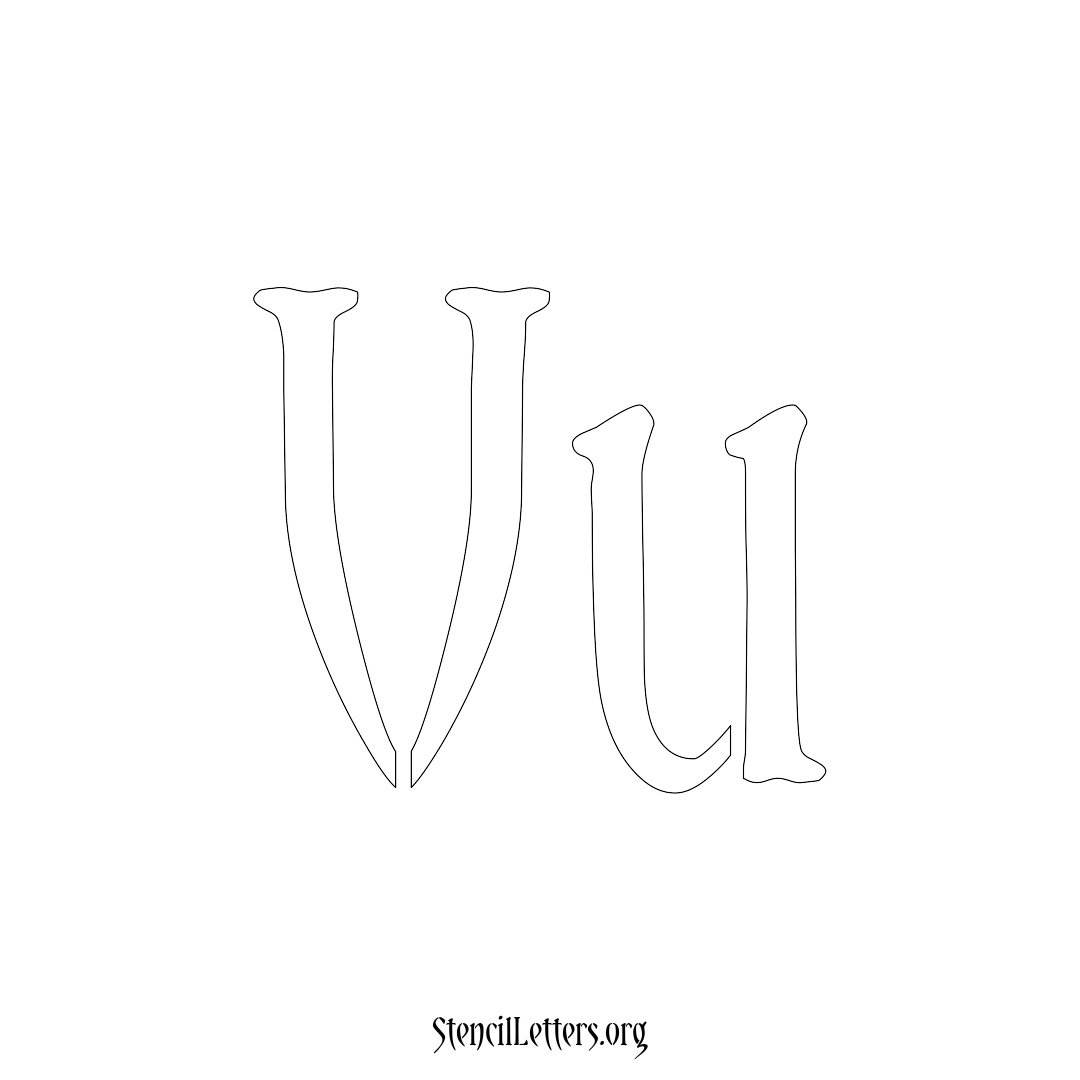 Vu name stencil in Vintage Brush Lettering