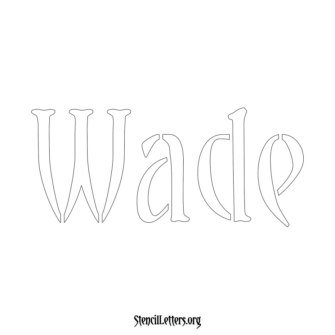 Wade name stencil in Vintage Brush Lettering