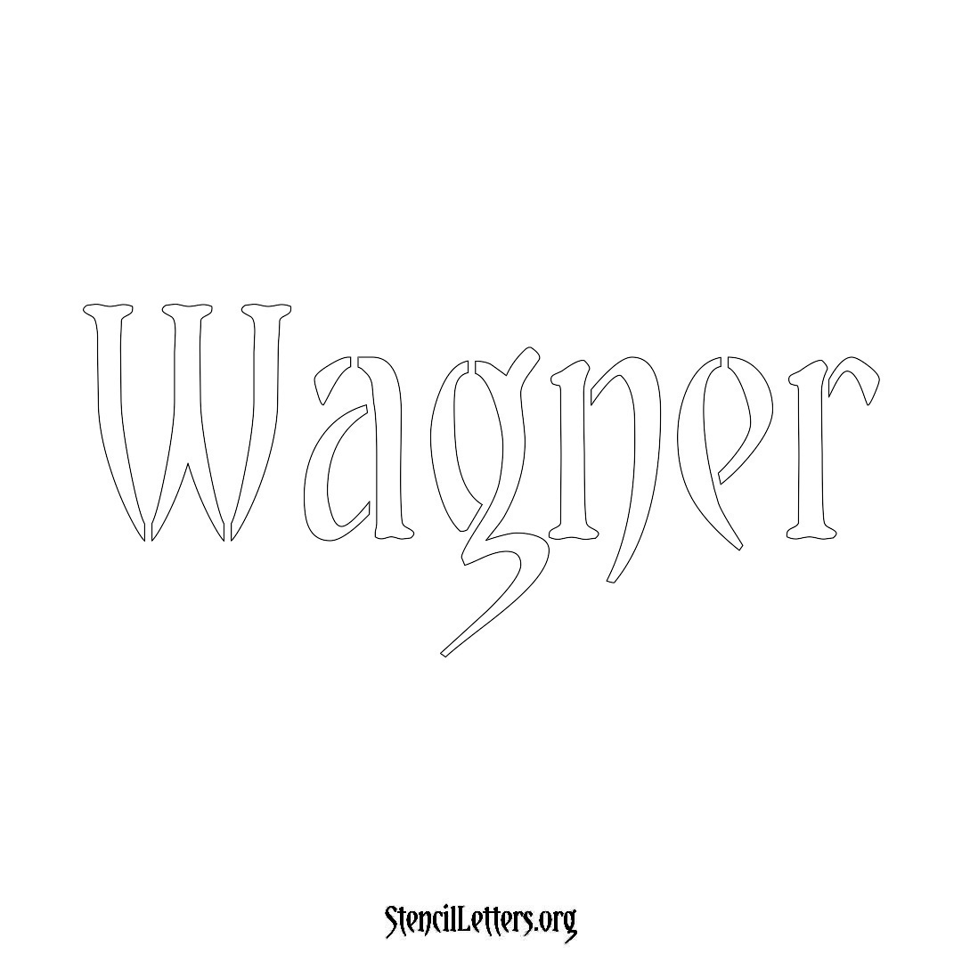 Wagner name stencil in Vintage Brush Lettering