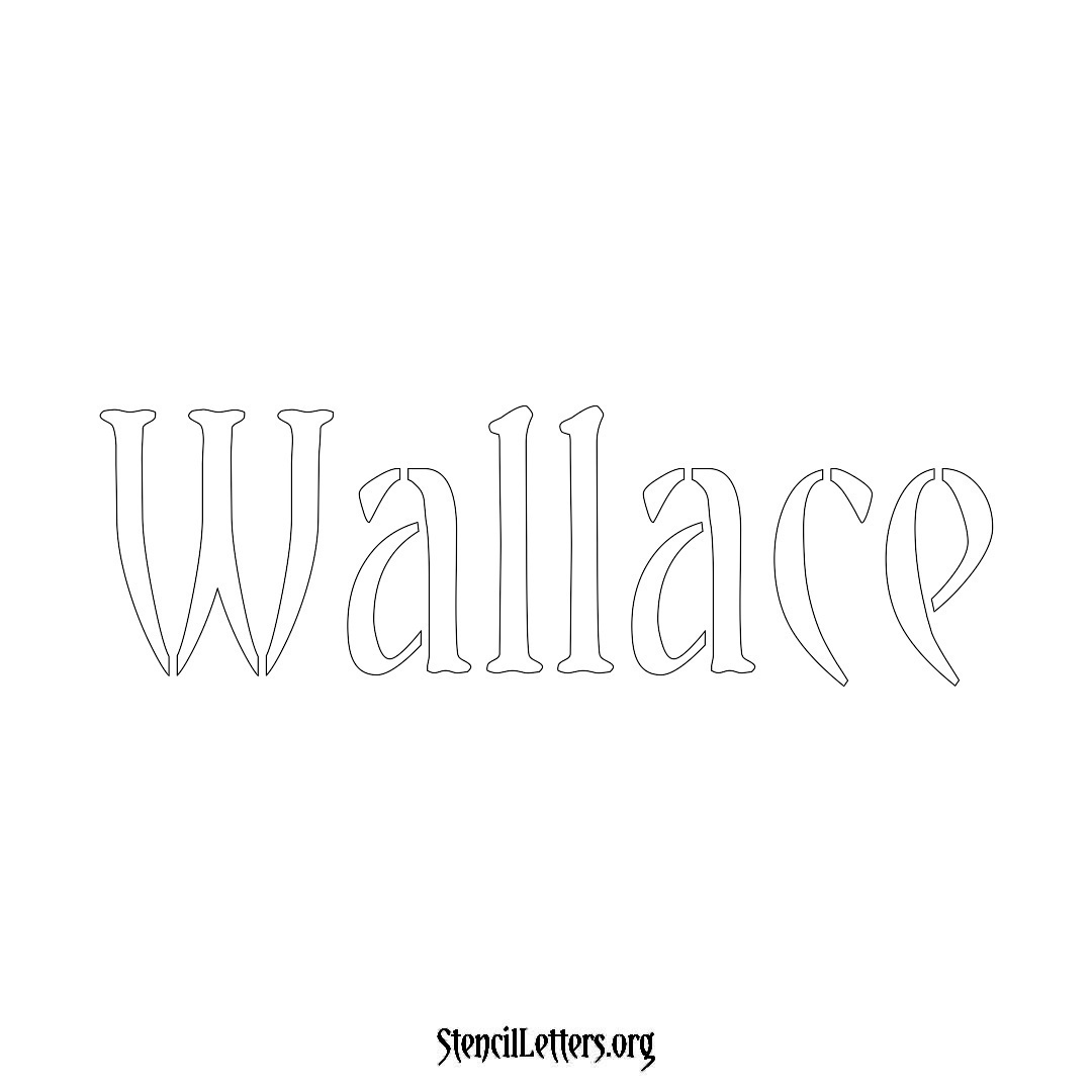 Wallace name stencil in Vintage Brush Lettering