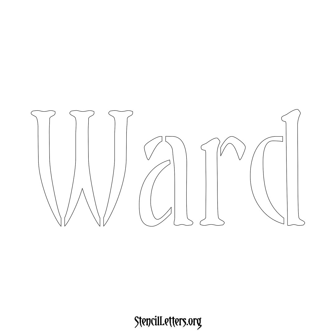 Ward name stencil in Vintage Brush Lettering