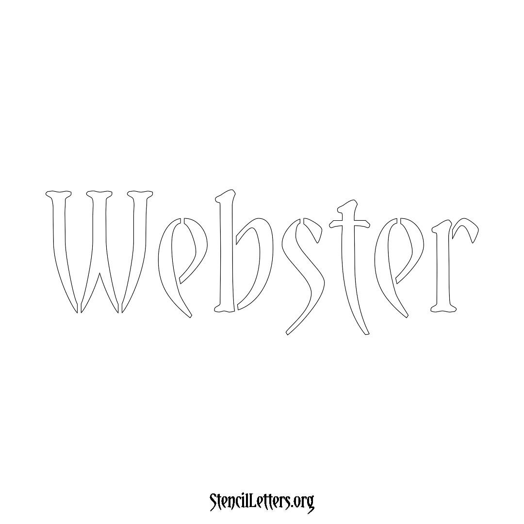 Webster name stencil in Vintage Brush Lettering