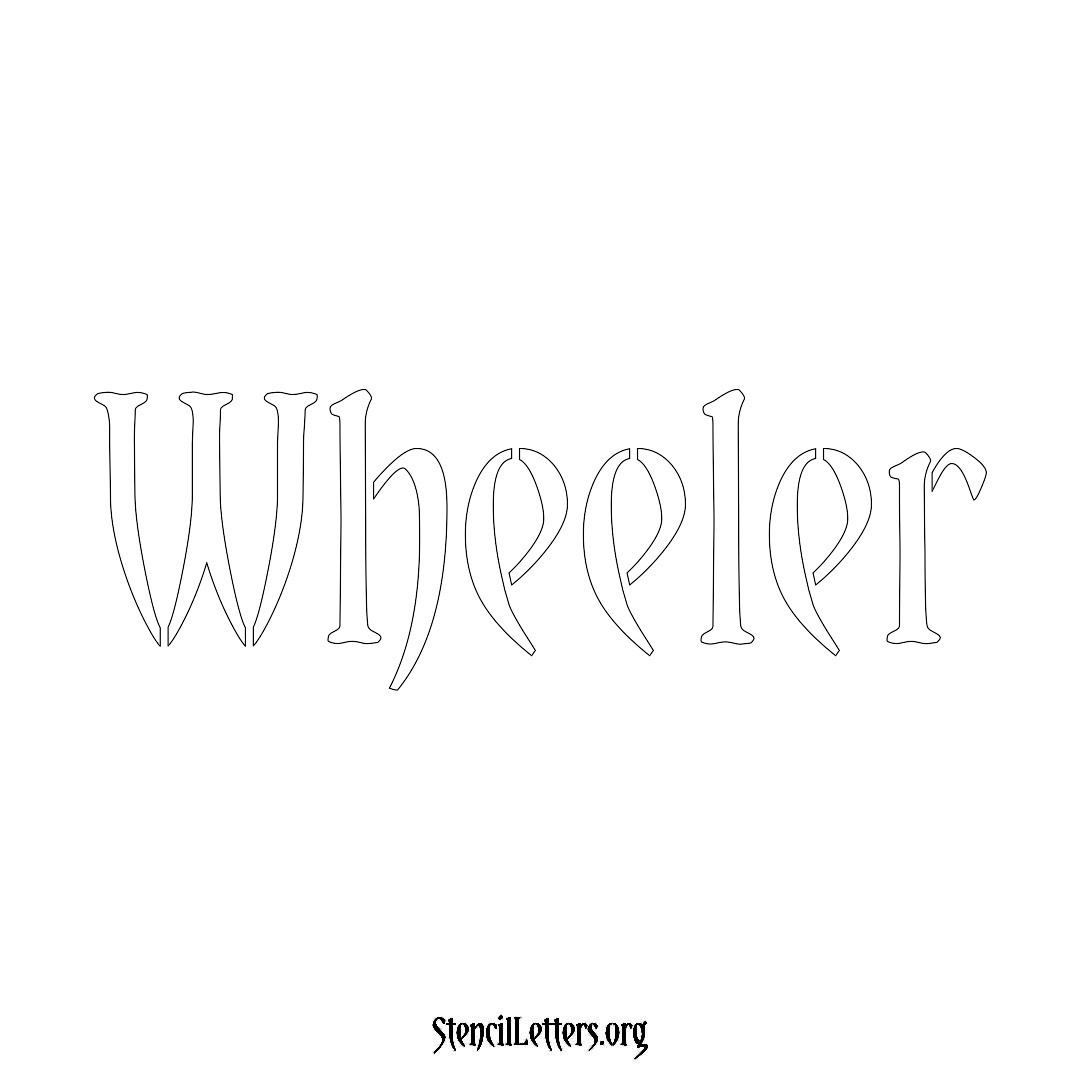Wheeler name stencil in Vintage Brush Lettering
