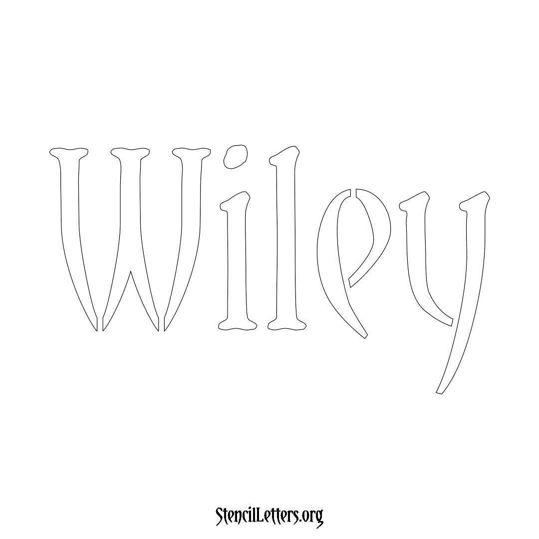 Wiley name stencil in Vintage Brush Lettering