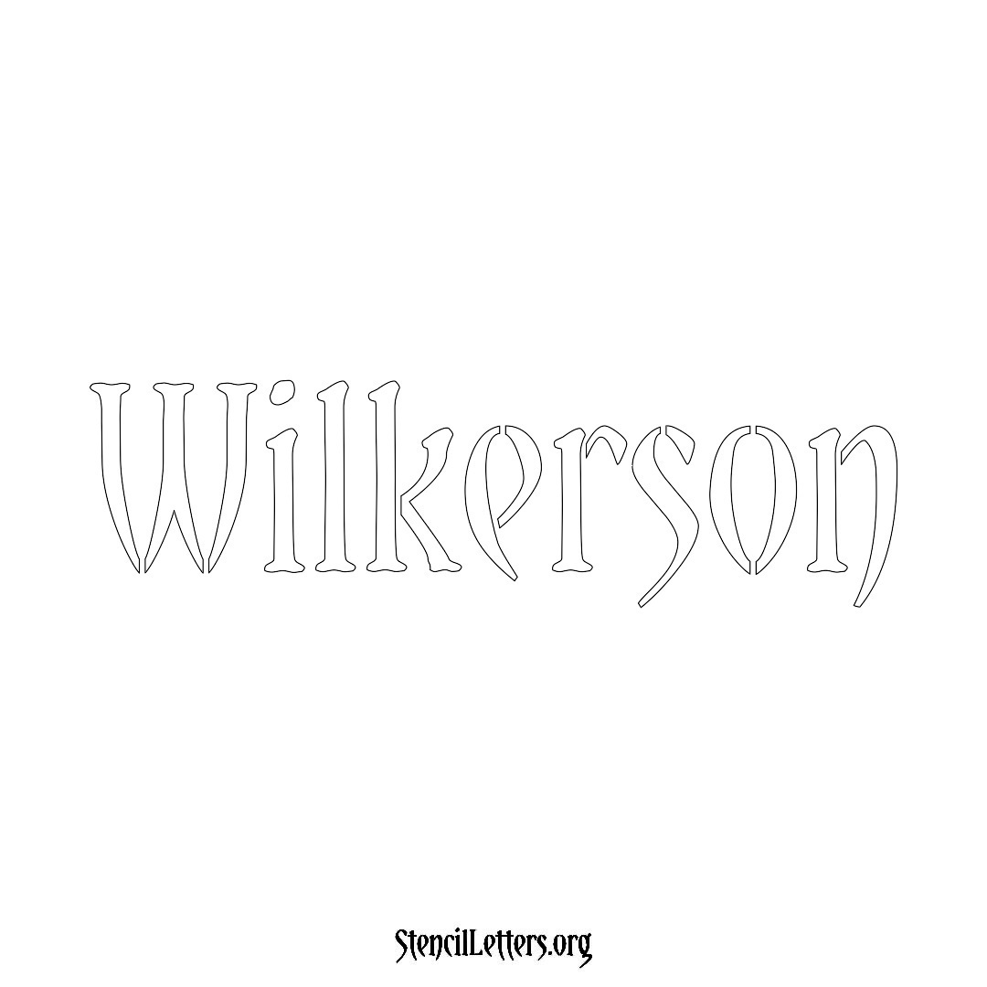 Wilkerson name stencil in Vintage Brush Lettering