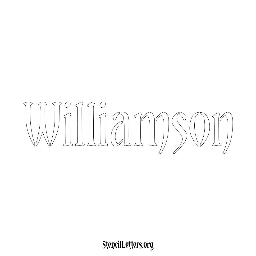 Williamson name stencil in Vintage Brush Lettering