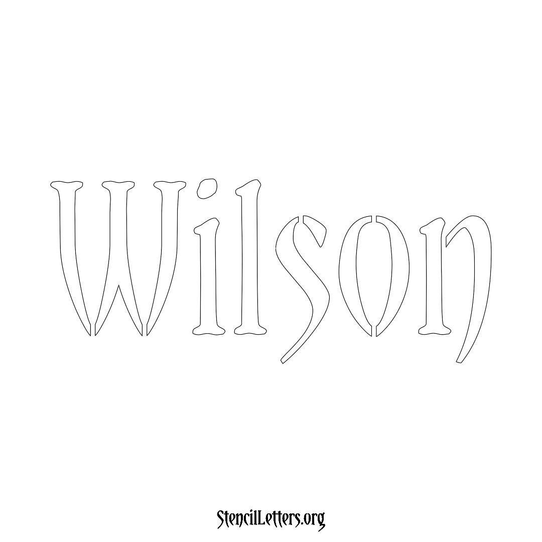 Wilson name stencil in Vintage Brush Lettering