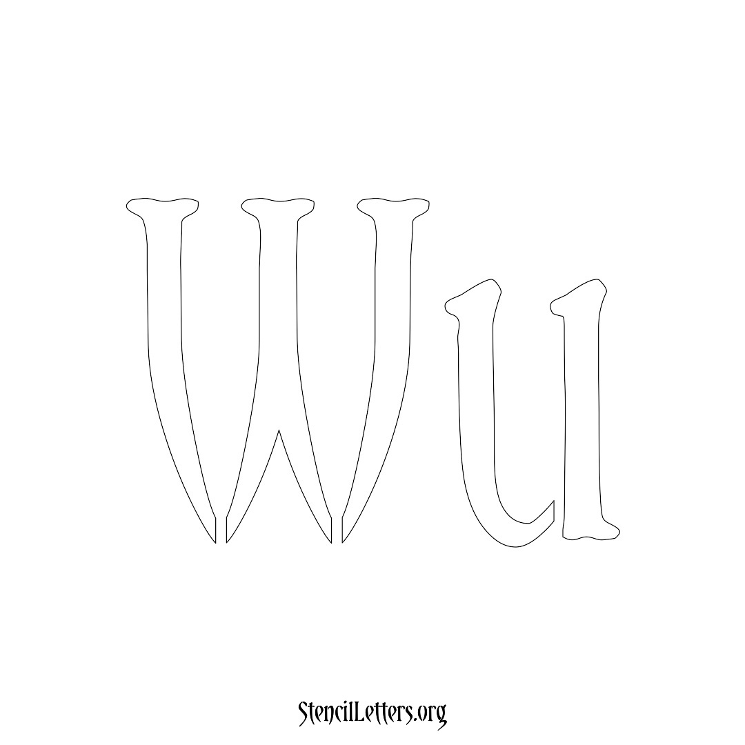 Wu name stencil in Vintage Brush Lettering