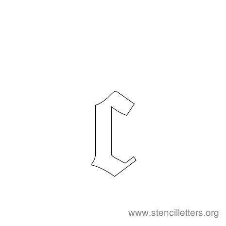 lowercase gothic stencil letter c