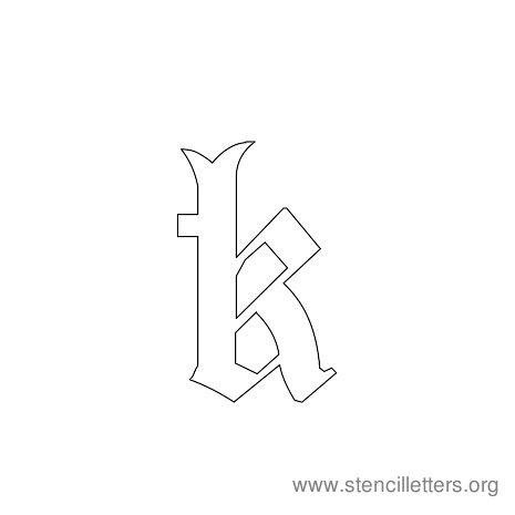 lowercase gothic stencil letter k