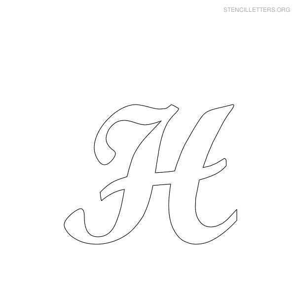 Stencil Letter Cursive H
