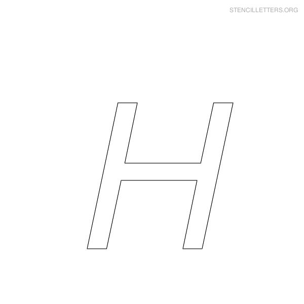 Stencil Letter Italic H