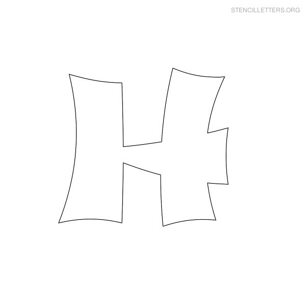 Stencil Letter Japanese H