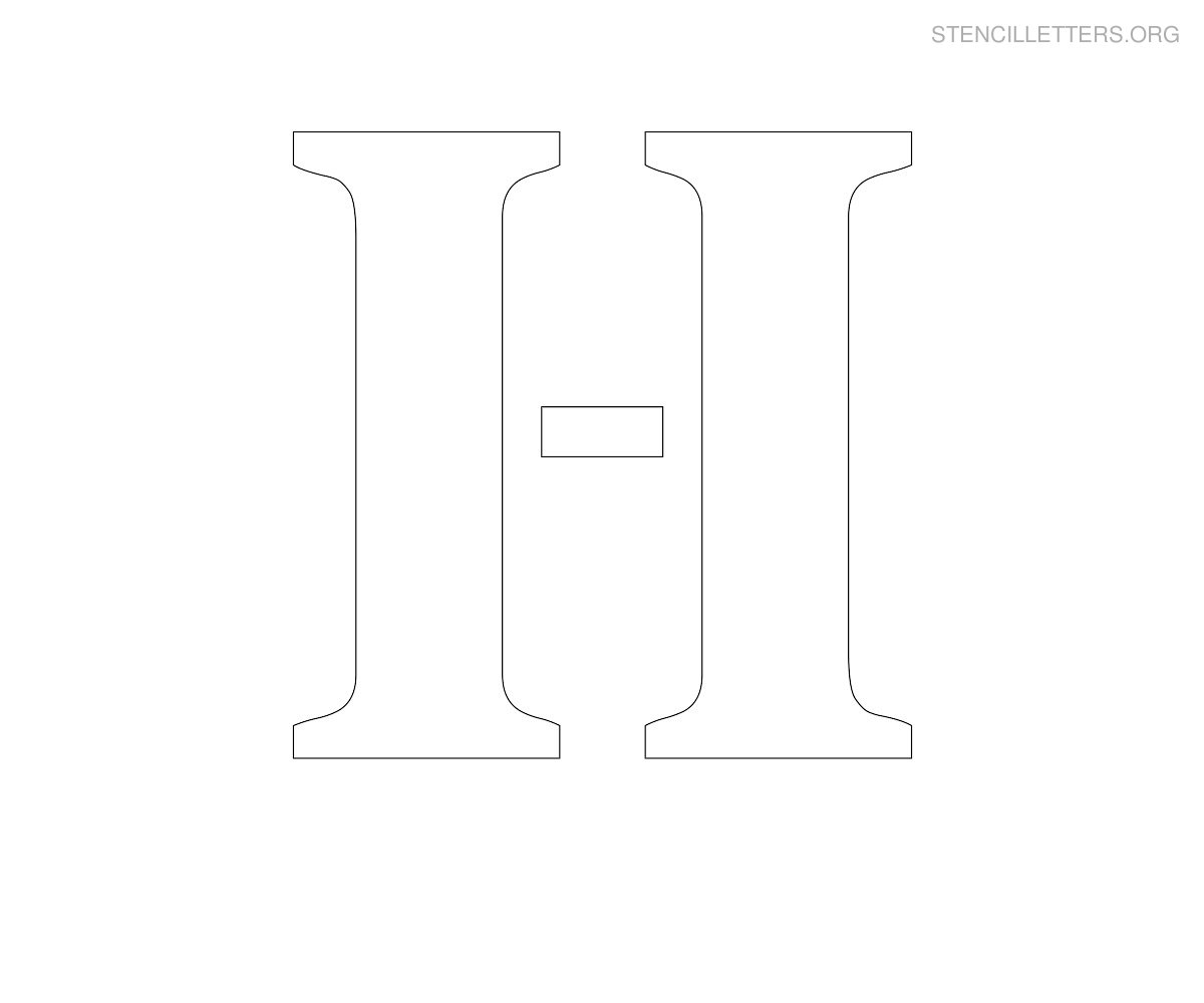 Stencil Letter Large H