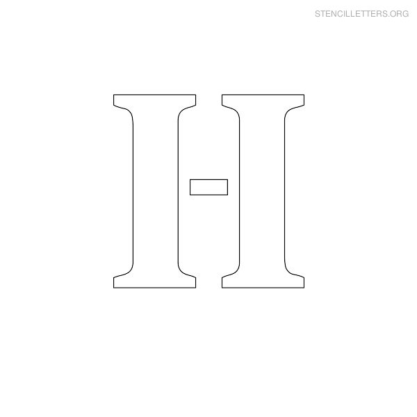 Stencil Letter Uppercase H