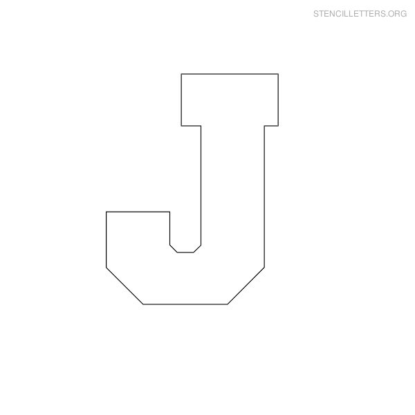 Stencil Letter Block J
