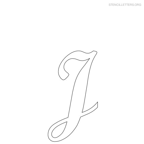 Stencil Letter Cursive J