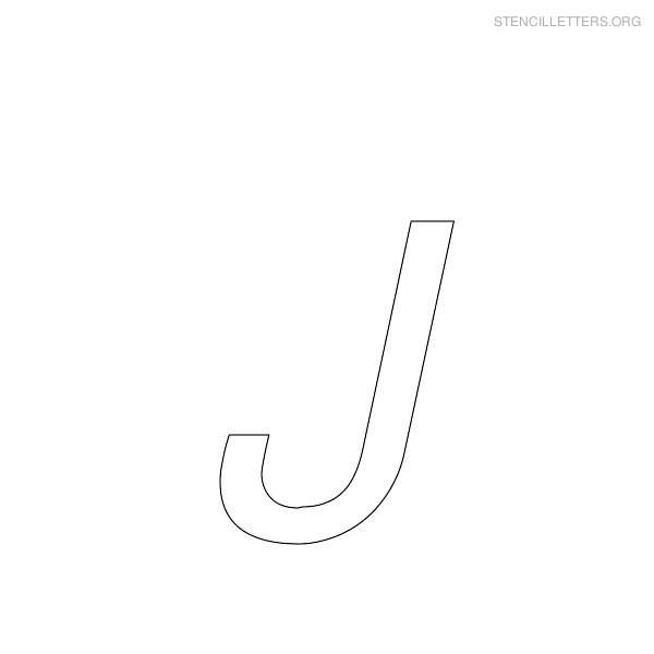 Stencil Letter Italic J