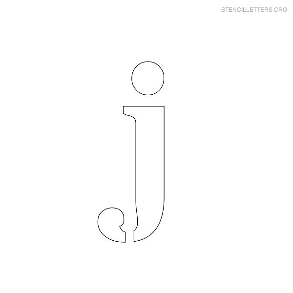 Stencil Letter Lowercase J