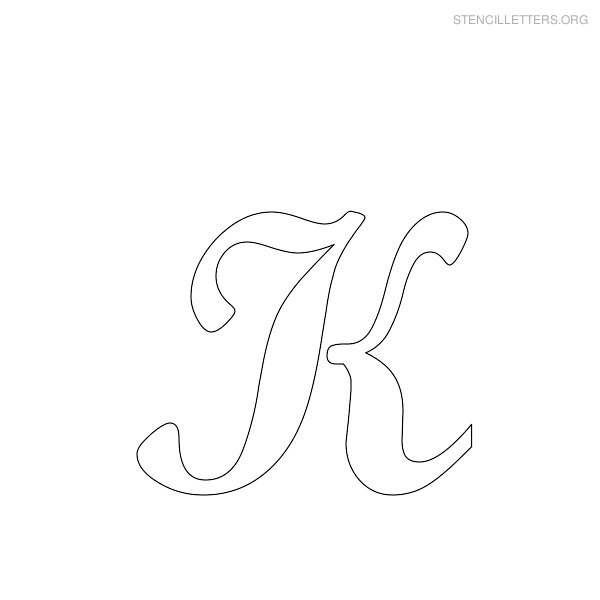 Stencil Letter Cursive K