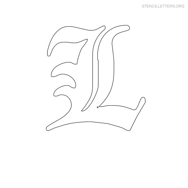 Stencil Letter Old English L