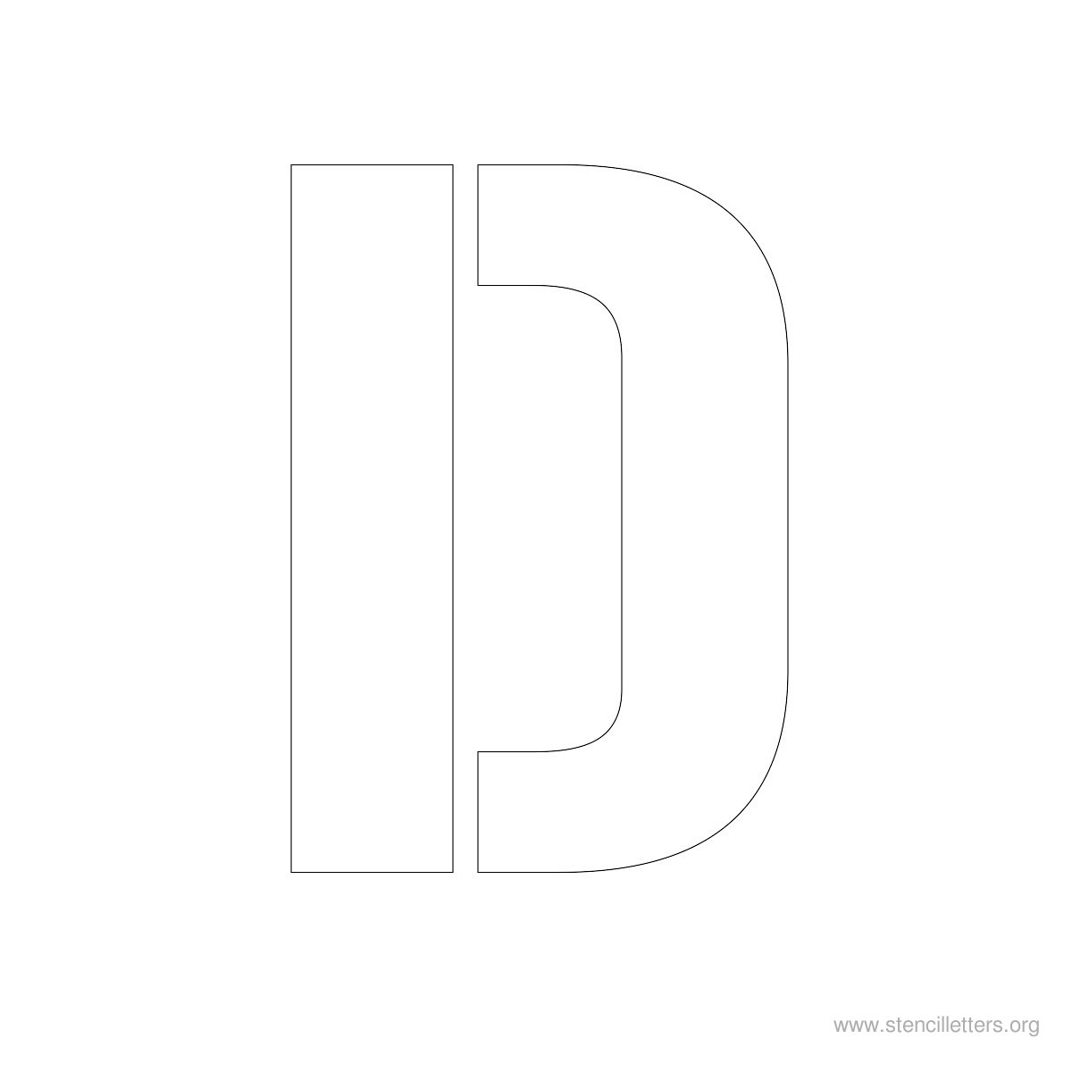 Large Stencil Letters Style #1 D