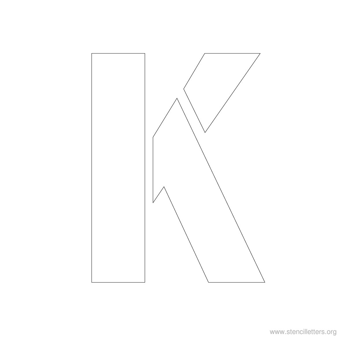 Large Stencil Letters Style #1 K