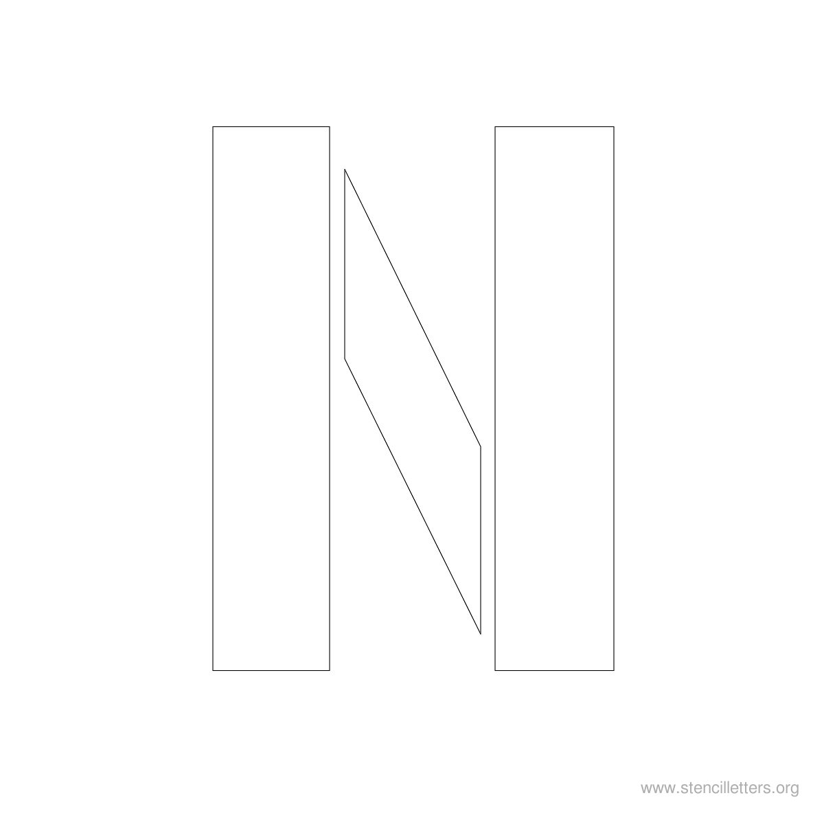 Large Stencil Letters Style #1 N