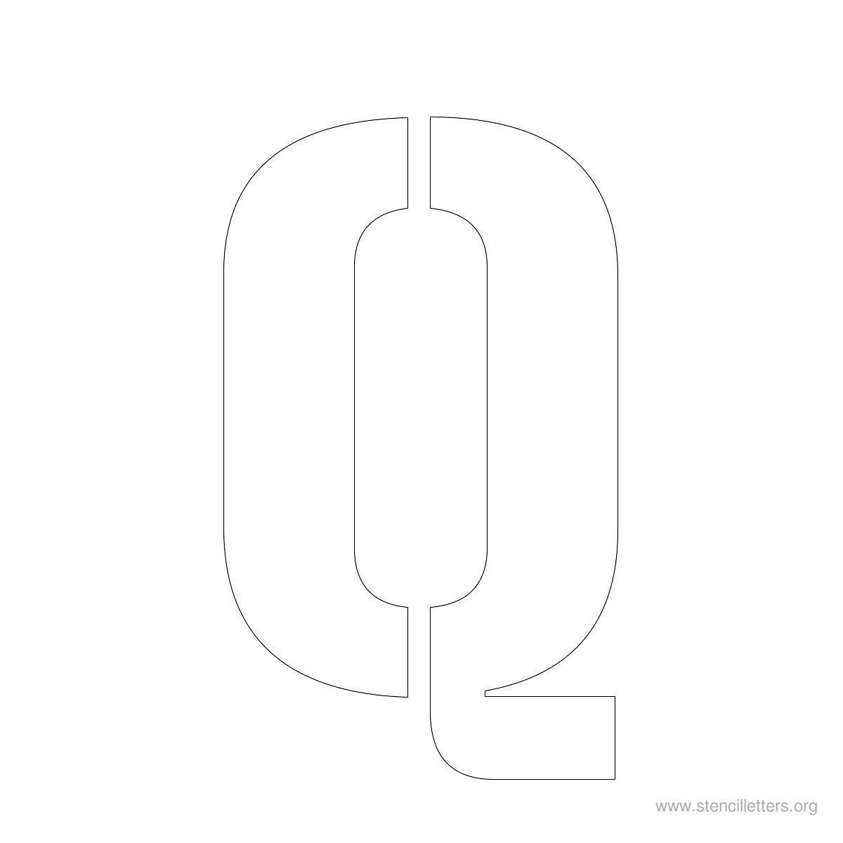 Large Stencil Letters Style #1 Q