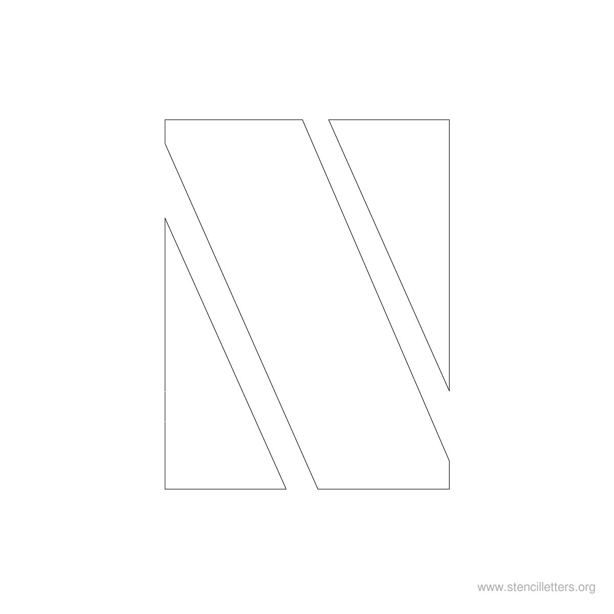 Large Stencil Letters Style #3 N