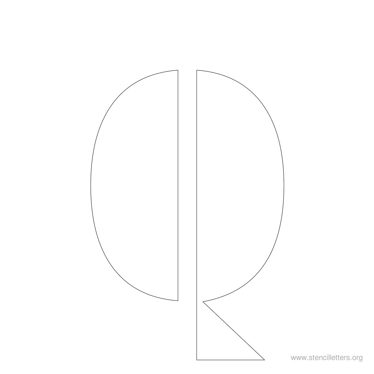 Large Stencil Letters Style #3 Q