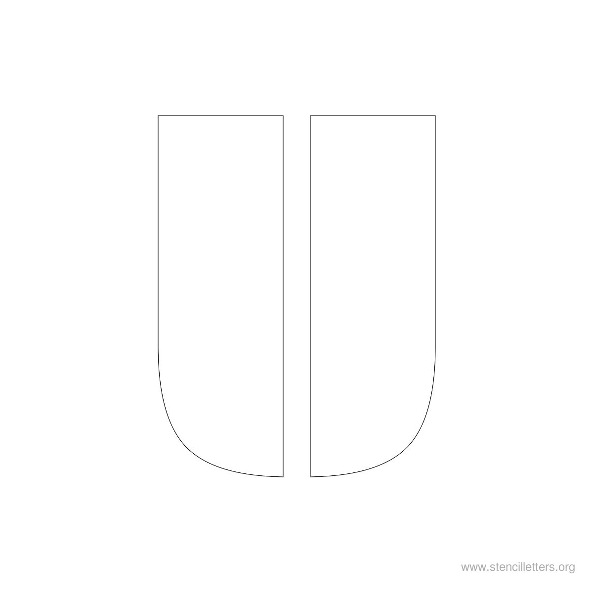 Large Stencil Letters Style #3 U