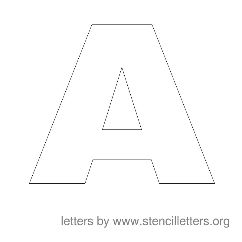 Large Stencil Letters Alphabet A